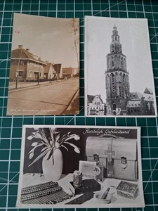 3 post cards from the 1948 Netherlands inc Groningen Martinitoren, Appinggedam - Picture 1 of 2