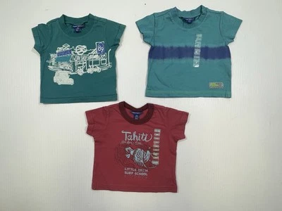 Lote de 3 camisetas manga corta 100 % algodón azul rojo bebé niño Naartjie 3-6 meses Foto 1 de 4