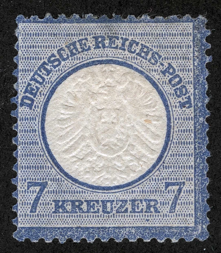 Germany Sc 24 Ultramarine 7kr 1872 Original Gum Paper Hinge Remnant   - Image 1 of 1