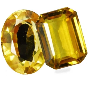 Piedras preciosas ovaladas y esmeraldas de zafiro amarillo natural certificado de 6-15 quilates de Ceilán - Imagen 1 de 12
