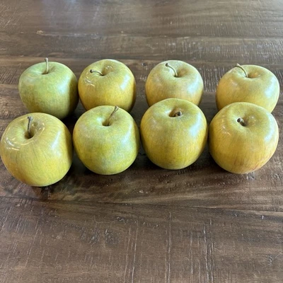 Juego de 8 de plástico realista de decoración de exhibición de frutas sintéticas de manzanas artificiales Foto 1 de 4