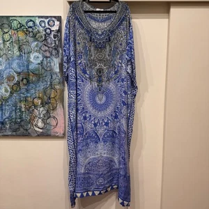 Camilla Talla Única The Bosporus Kaftan 100% Seda Maxi Cóctel Embellecido - Imagen 1 de 10