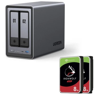 Ugreen NASync DXP2800 NAS System 2-Bay + SEAGATE Festplatte 16 TB (2 x 8 TB) - Bild 1 von 4