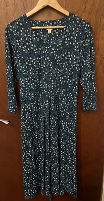 Seasalt Quinn Dress Teal Midi Jersey 3/4 Sleeve  Size 20 - Image 1 of 4