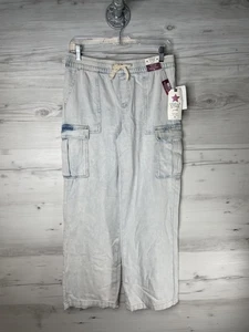 Vanilla Star Cargohose Mädchen 16 helle Waschung Denim weites Bein hoher Bund Stretch - Bild 1 von 13