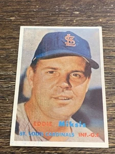 1957 TOPPS EDDIE MIKSIS #350 SCARSA SERIE CARDINALI ECCELLENTI+ O MIGLIORI - Foto 1 di 2