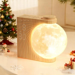 Moon Light Alarm Clock 10 Color Ambience Modes Wake Up Light White Noise Display - Picture 1 of 13