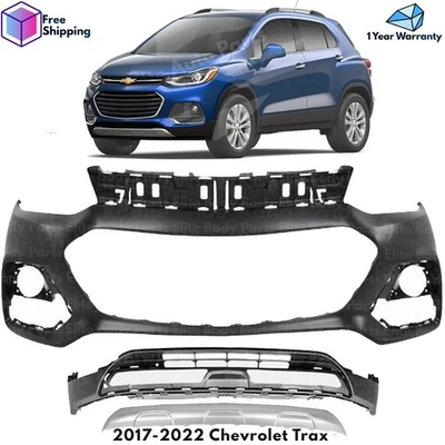 Front Bumper Cover Fascia & Lower Bumper Cover Kit For 2017-2022 Chevrolet Trax Foto 1 de 4