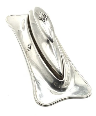 Antiguo tampón y soporte para uñas de dedo de plata esterlina Gorham 1912 ¡RARO!! Foto 1 de 4