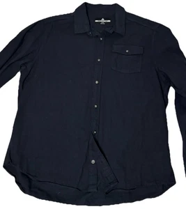 Camicia Gigante Americana Uomo Manica Lunga Bottoni Lavoro Navy Made In USA XXL - Foto 1 di 7