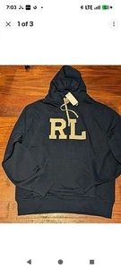 Neu mit Etikett Polo Ralph Lauren "RL" Fleece-Hoodie Sweatshirt in Blau - Bild 1 von 2