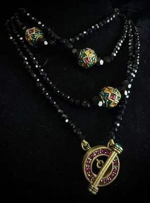 Collar Heidi Daus Jet Negro Cristal Swarovski Palanca Foto 1 de 4