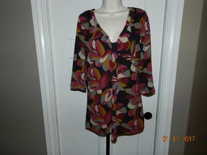 One World Live And Let Live Geometric Sweater Tunic Boho Graphic Size M - Picture 1 of 4