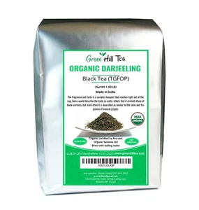 Té Darjeeling Orgánico (TGFOP) segundo al ras té negro té de hojas sueltas té de 1 lb bolsa - Imagen 1 de 3