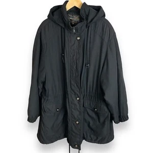 Vintage Forecaster of Boston Coat Hood Black Size 2X Women Zip Up Snaps Jacket - Picture 1 of 11