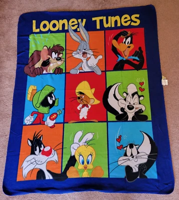 Manta de colección 48"x60" Looney Tunes Bugs Bunny Taz Lucas Marvin Martian Foto 1 de 3