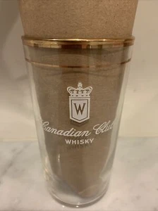 Canadian Club Whisky Gold Rim Highball Glass Vintage Federal Glass - Picture 1 of 5