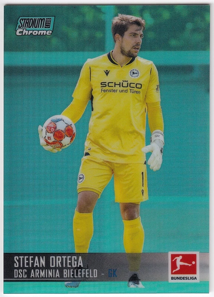 2021-22 Stadium Club Chrome Bundesliga Aqua Refractor STEFAN ORTEGA #17 #25/199 - Image 1 of 1