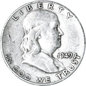 1949 S Franklin Half Dollar Very Good 90% Silver - Picture 1 of 6