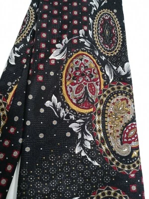 Corbata Oleg Cassini Italiana Seda Paisley Negra Roja Dorada De Colección EE. UU. Foto 1 de 4