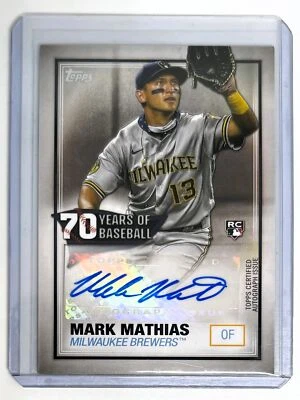 Mark Mathias 2021 Bowman 70 Years of Baseball #70YA-MMA Rookie Auto - Brewers - Image 1 of 2