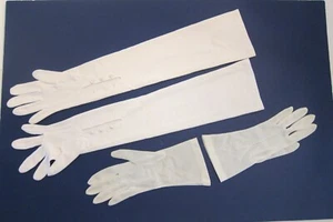 OPERA GLOVES 22 1/2" L SIZE S-M AND SIZE S 10" GLOVES VINTAGE 50s - Picture 1 of 20