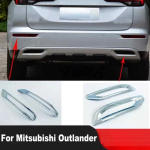 For Mitsubishi Outlander 2022-24 Chrome Rear Bumper Lower Trim+ Fog Light Cover - Picture 1 of 12