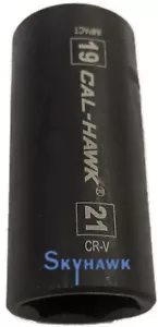 1/2" DR. 19MM x 21MM flip IMPACT SOCKET 6 POINT SKT chrome vanadium - Picture 1 of 4