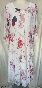 Adini polygeorgette bias cut dress 3/4 trumpet cuss sleeves lined Size L - Picture 1 of 2