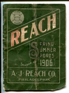 REACH BASEBALL EQUIPMENT CATALOG-1906-BATS-GLOVES-BALLS-UNIFORMS-SHOE PLATES-fr - Picture 1 of 2