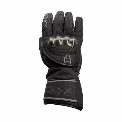 Wolf Fortitude CE Laminated Armoured Waterproof Mens Motorcycle Gloves - Black - Image 1 of 4