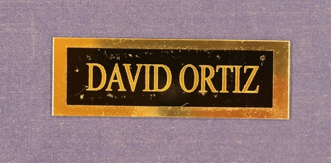 David Ortiz Metal Nameplate for Plaque unused 1" x 3" inches plain black Cover