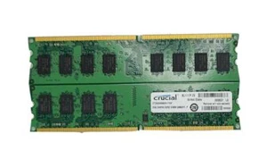 Lot of 2 Crucial 2GB 800MHz PC2-6400 Desktop Memory CT25664AA800.Y16F - Picture 1 of 4