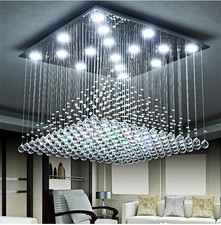 Modern Pyramid Dimming LED Crystal Ceiling Light villa Living Room Pendant Lamp
