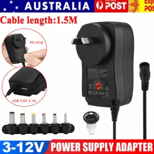 Universal AC/DC 3V-12V Power Supply Adapter Wall Plug-in Charger Adjustable New - Picture 1 of 12
