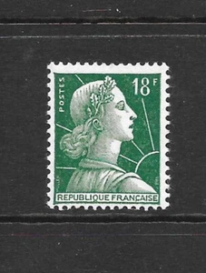 France 1958 18fr deep green "FRANCE" type II vf Mint never hinged SG 1238ab - Picture 1 of 1