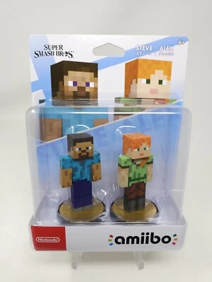 Steve & Alex Amiibo Super Smash Bros Nintendo Brand New & Factory Sealed!