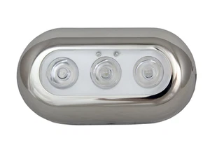 Marine Boat LED Underwater Blue Light Surface Mount Stainless Steel Bezel - Picture 1 of 3