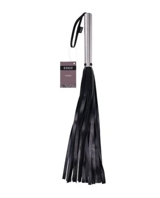 Edge Flogger - Látigo BDSM de cuero negro, juego de impacto, equipo de bondage fetiche Foto 1 de 4