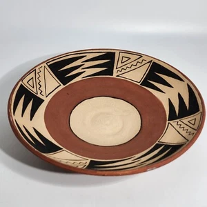 Handcrafted Vintage Black Tribal Pattern with Red Clay Bowl By Molly Potter - Picture 1 of 12