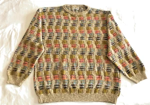 MENS VINTAGE PRONTO-UOMO MULTI COLOR COTTON/ACRYLIC/ SWEATER XL MADE IN ITALY - Picture 1 of 4