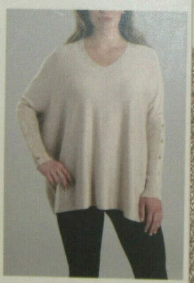 RXB Womens Dolman Sleeve Sweater Oatmeal Heather L/S V-Neck Shirt Sz XL NWT  - Image 1 of 4