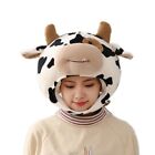 Funny Milk Cow for Head Plush Hat Pillow Cosplay Cartoon Stuffed Headgear