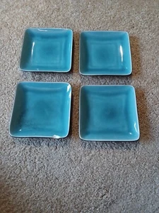 World Market Blue Small Square Plates With Raised Edges - Picture 1 of 2