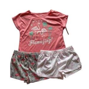 NEW Carter's  Little Girls 3 Piece Poly Pajama Set Pink Flamingos Size 4, 5, 6x - Picture 1 of 1