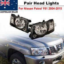 Pair Head Lights Black Lamps For Nissan Patrol Y61 GU Station Wagon 2004-2015