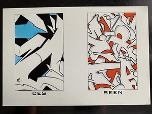 Seen Ces Graffiti Signed Art Card Barry McGee Banksy Shepard Fairey Futura 2000 - Picture 1 of 3