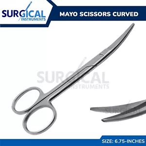 Instrumentos veterinarios quirúrgicos curvos Mayo Tijeras de 6,75" grado alemán - Imagen 1 de 3