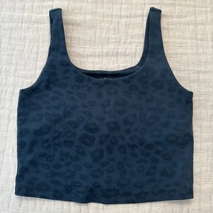Canotta BEYOND YOGA taglia small cropped blu/teal stampa animalier leopardata - Foto 1 di 7