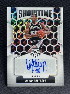 2024-25 Panini Mosaic David Robinson #SS-DAV White Prizm Showtime Auto Spurs /25 - Image 1 of 2